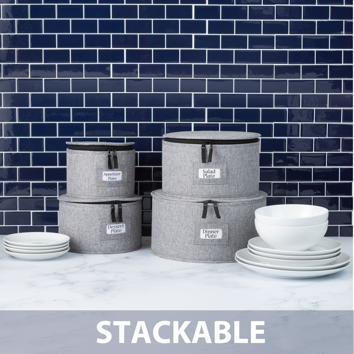 Set of 4 China Storage Cases for Dinnerware Sizes 12" 10" 8.5