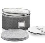 China Storage Case - Quilted Case for Dinner/Big Plate - 12 inches x 7 inches H