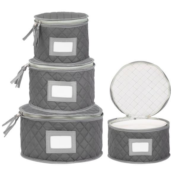 Fine China Storage - Set of 4 Quilted Cases for Dinnerware Storage