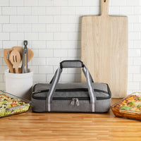 Gray Insulated Casserole Carrier for Hot or Cold Food
