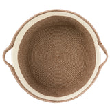 Medium Cotton Rope Basket – 16” x 16 ”x 14” - Light Brown and Off-White
