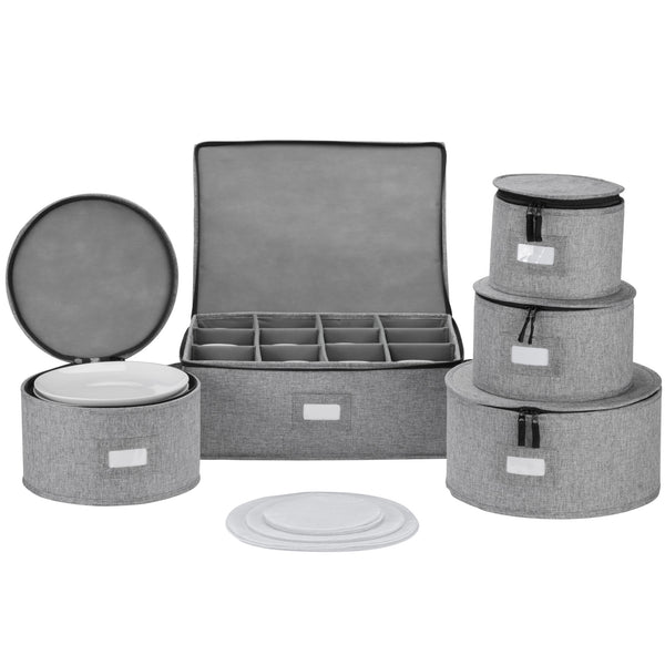 Dinnerware Storage - Gray 5 Piece Set, Dinnerware and China Storage