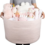 XXL Cotton Rope Basket – 22” x 22” x 14” – Baby Pink