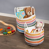 Large and Small Pastel Rainbow Storage Basket